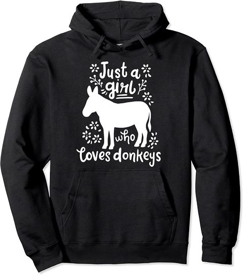 Discover Just a Girl Who Loves Donkey Pullover Hoodie