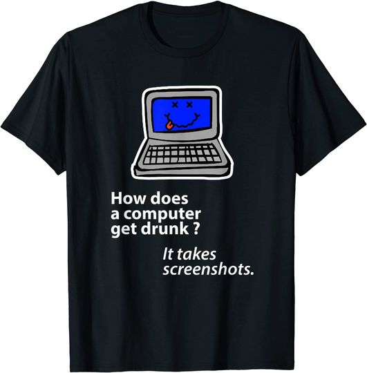 Funny How does computers get drunk IT geeks engineers T-Shirt