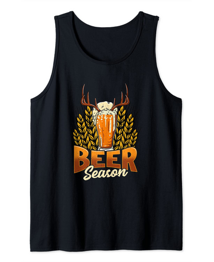 Beer Season Deer Antlers Hunting Fishing Camping Gear Tank Top