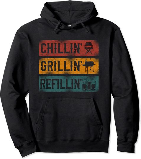 BBQ Smoker Chillin' Grillin' Refillin' Pullover Hoodie
