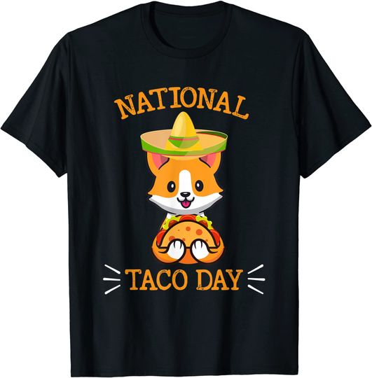 National Taco Cat Day 2021 Mexican Party Tacos Holiday T-Shirt
