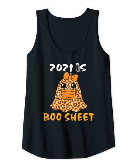 Halloween Ghost In Face Mask 2021 Is Boo Sheet Tank Top