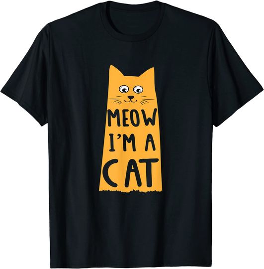 Meow I'm A Cat Orange Kitty Halloween T-Shirt