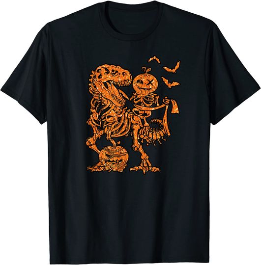 Discover Skeleton Riding Mummy Dinosaur T-rex T-Shirt