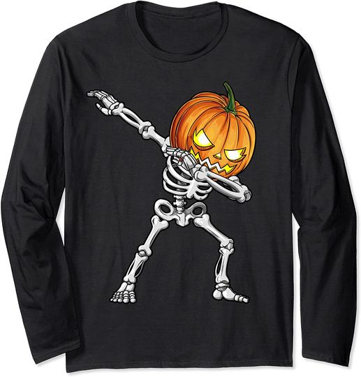 Dabbing Skeleton Pumpkin Halloween Dance Costume Sweatshirt