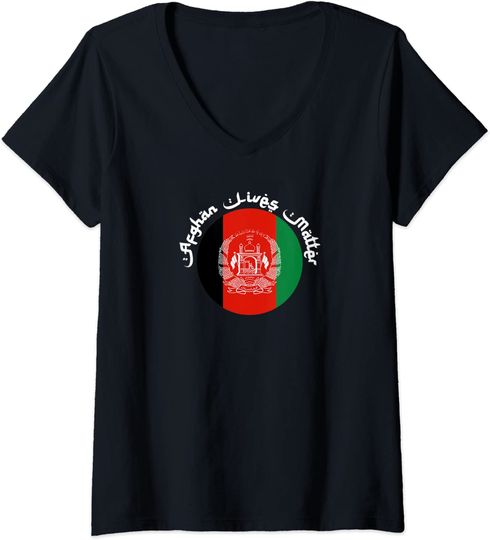 Womens Afghan Lives Matter V-Neck T-Shirt