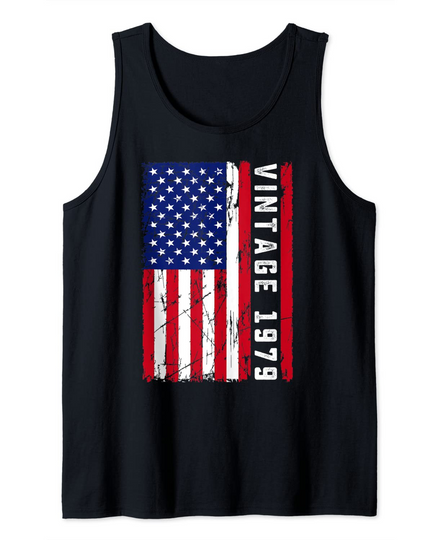 Discover 43 Year Old Gifts Vintage 1979 American Flag Tank Top