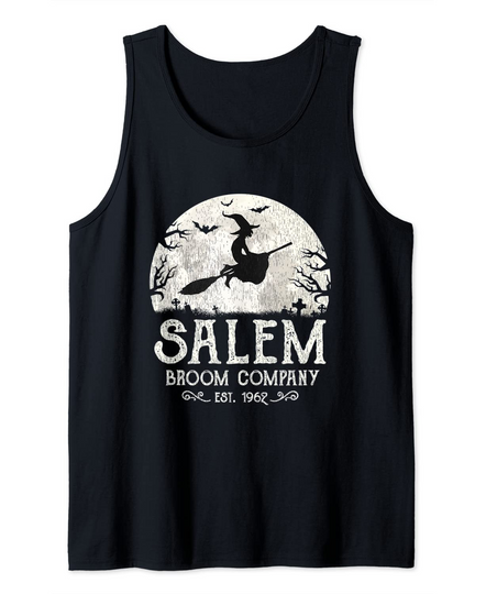 Salem Broom Company Shirt Grunge Halloween Women's Witch Tank Top