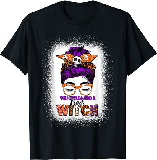 You Coulda Had A Bad Witch Messy Bun Witch Halloween Costume T-Shirt