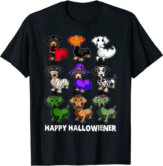 Dachshund Happy Halloweiner Halloween Dogs Lover T-Shirt