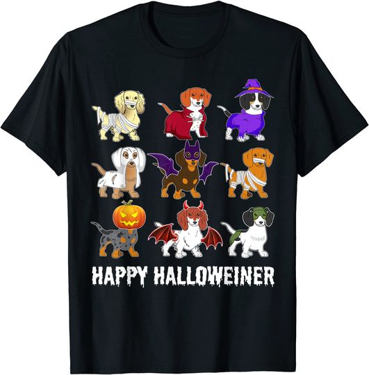 Dachshund Happy Halloweiner Halloween T-Shirt