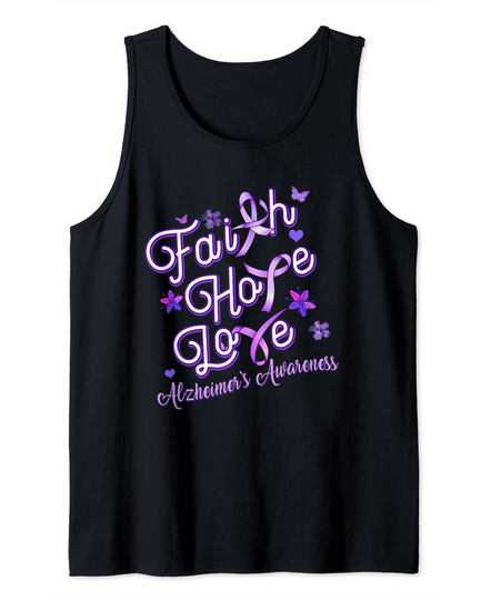 Awareness Purple Ribbon Products Faith Hope Love Tank Top