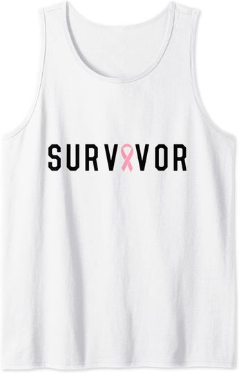 Pink Ribbon Breast Cancer Fighters Survivors Awareness Tank Top