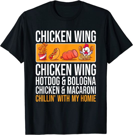 Discover Chicken Wing Chicken Wing Hot Dog And Bologna T-Shirt
