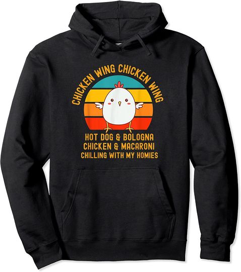 Discover Viral Chicken Wing Chicken Wing Hot Dog And Bologna Pullover Hoodie