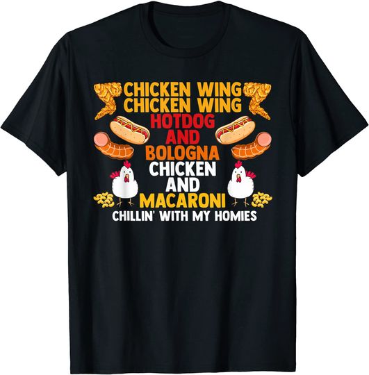 Discover Chicken Wing Macaroni Song For Foodie Music Lover T-Shirt