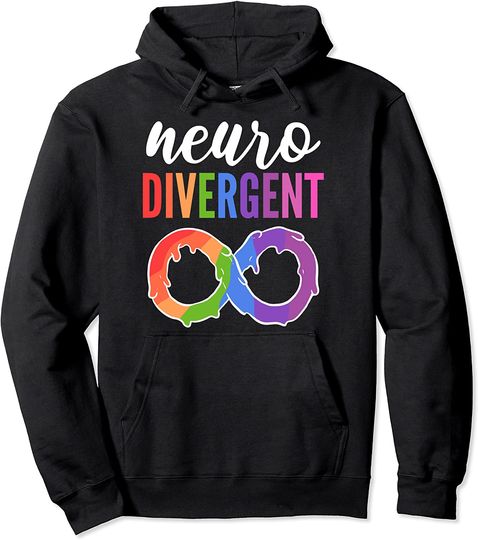 Infinity Rainbow Autism Neurodiversity Neurodivergent Pullover Hoodie