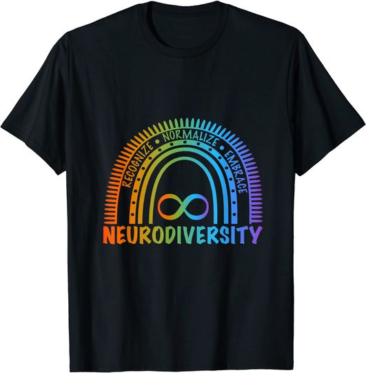 Novelty Neurodiversity Rainbow Infinity T-Shirt