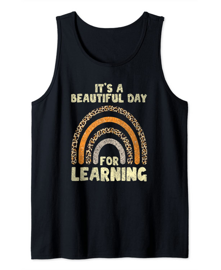 Back To School It's A Beautiful Day For Learning Leopard Tank Top