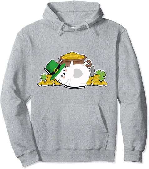 Discover St. Patrick's Day Cat Silhouette Shamrock St. Paddys Pullover Hoodie