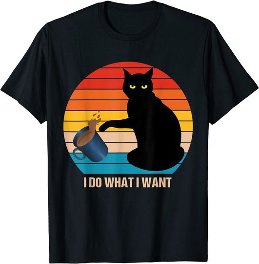 Funny Retro Vintage Cat Do What I Want Cat lover Cat mom T-Shirt