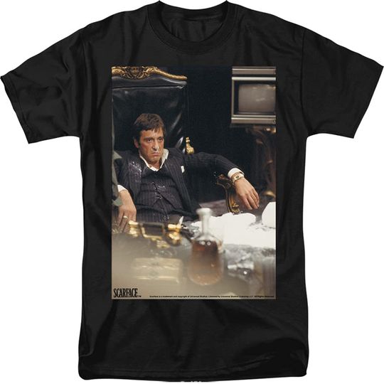 2Bhip Scarface 1983 Gangster Crime Drug Movie Tony Montana Sit Back Adult T-Shirt