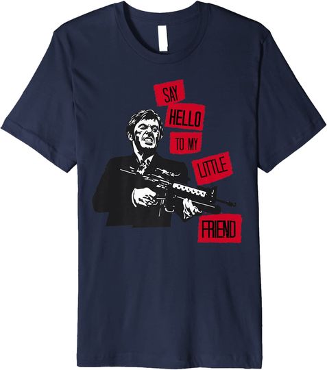 Scarface Say Hello To My Little Friend Portrait Premium Tee