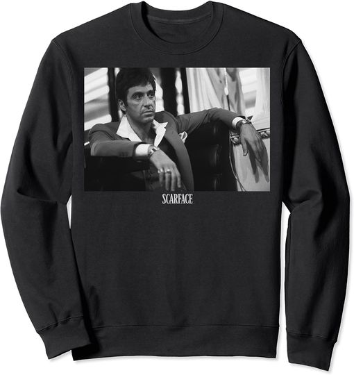 Scarface Tony Montana Sitting Portrait Logo Sweatshirt