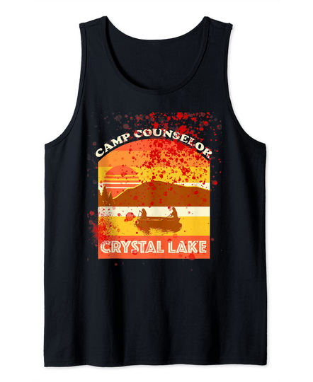 Retro Camp Counselor Crystal Lake with Blood Stains Tank Top