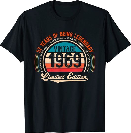 Retro 1969 Limited Edition 52 Years 624 Months 52nd Birthday T-Shirt