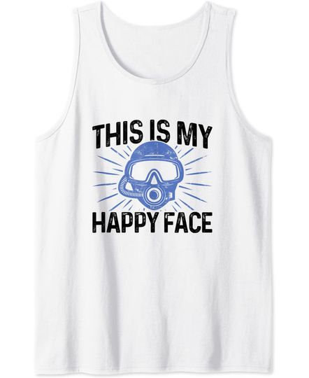Discover Diver Goggles This Is My Happy Face Diving Scuba Dive water Tank Top