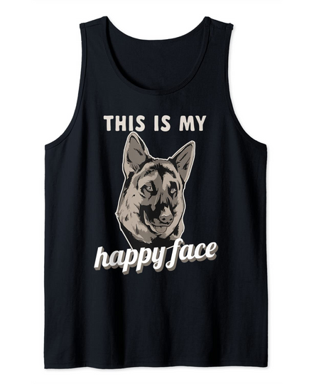 Discover Funny This Is My Happy Face German Shepherd Dog Tank Top