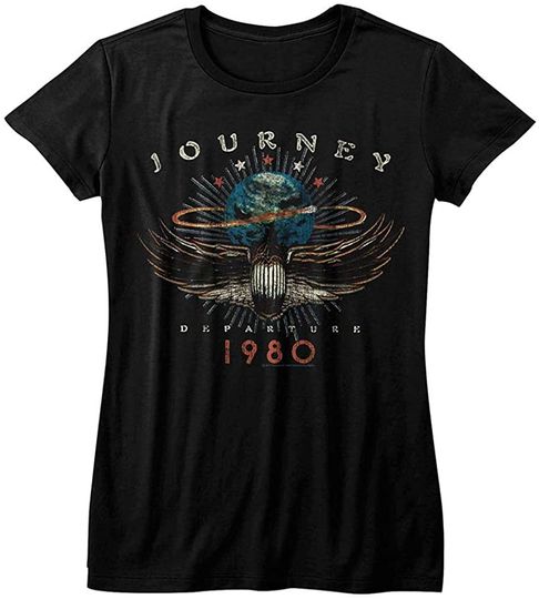 American Classics Journey 1980 Black Womens Distressed T-Shirt Tee