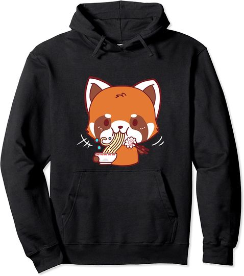 Red Fox Japanese Ramen Noodles Gift Pullover Hoodie