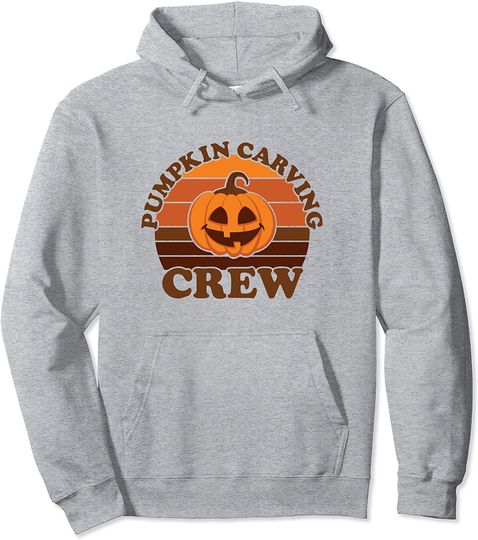 Vintage Halloween Jack O'Lantern Pumpkin Carving Crew Pullover Hoodie