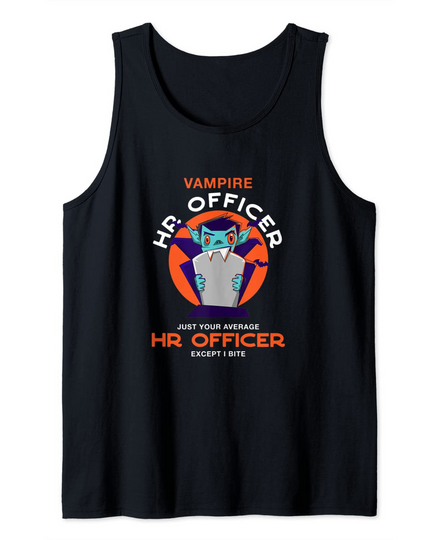 Vampire HR Officer Halloween Department Scary Tank Top