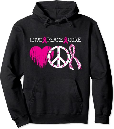 Discover Peace Love Cure Breast Cancer Awareness Metastatic Pullover Hoodie