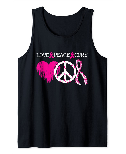Discover Peace Love Cure Breast Cancer Awareness Metastatic Gifts Tank Top
