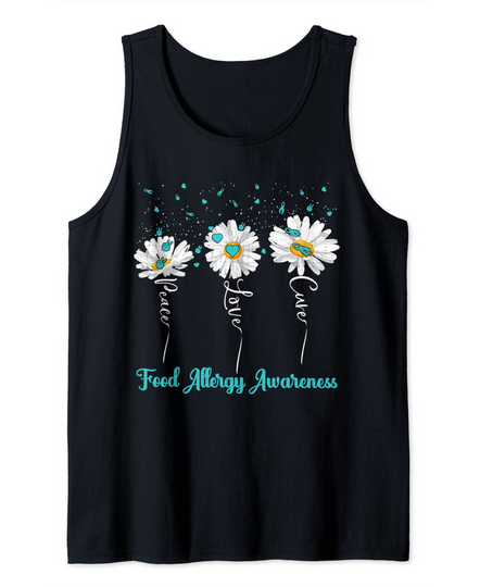 Discover Peace Love Cure Food Allergy Awareness Costume Daisy Tank Top