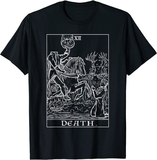 Discover Death Tarot Card Headless Horseman Gothic Halloween Horror T-Shirt