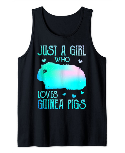 Just a Girl Who Loves Guinea Pigs Watercolor Pig Cute Girls Tank Top