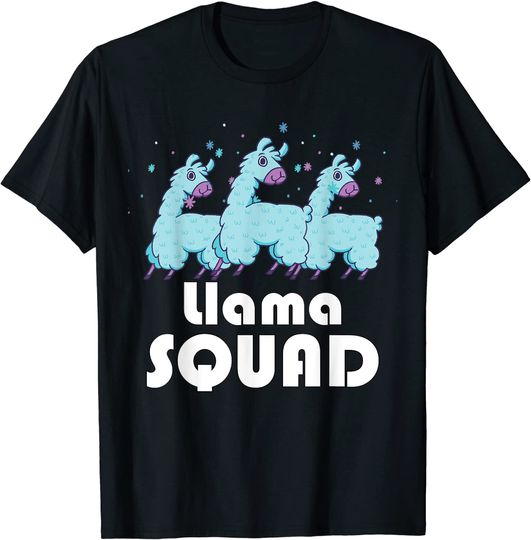Cute Llama Squad Shirt Retro 80s Style T-Shirt