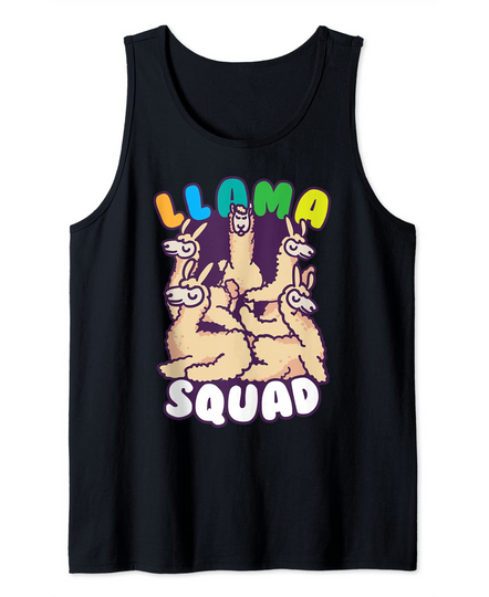 Cool Llama Squad Funny Domesticated Alpaca Group Lover Gift Tank Top