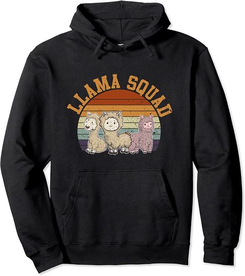 Llama Squad Funny Animal Lover Alpaca Pullover Hoodie