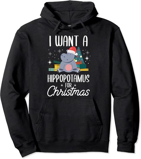 I Want A Hippopotamus For Christmas Pullover Hoodie
