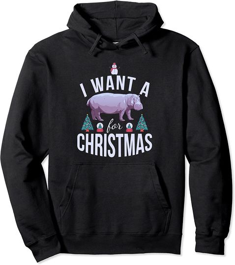 I Want A Hippopotamus For Christmas Pullover Hoodie