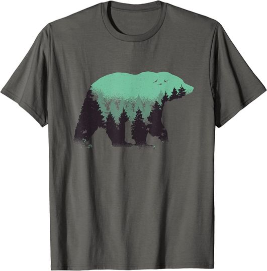 Discover Bear Forest Nature Grizzly Hiking Outdoor Hunting T-Shirt