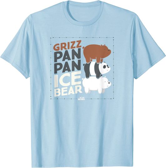 Discover We Bare Bears Grizz Pan Pan Ice Bear T-Shirt