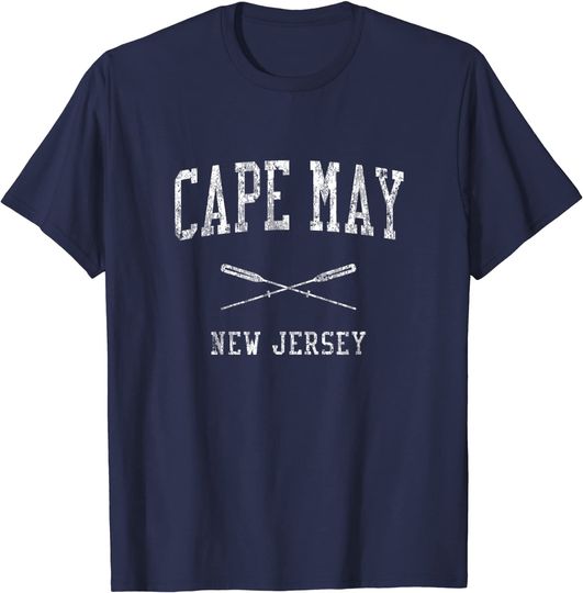 Discover Cape May New Jersey NJ Vintage Nautical Sports T-Shirt