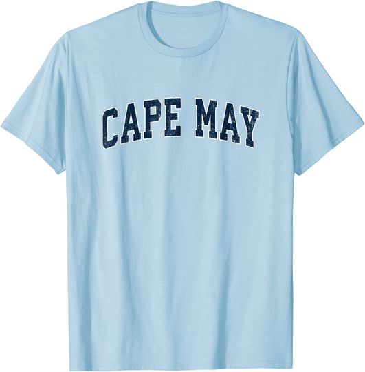 Discover Cape May New Jersey NJ Vintage Sports Design Navy Design T-Shirt